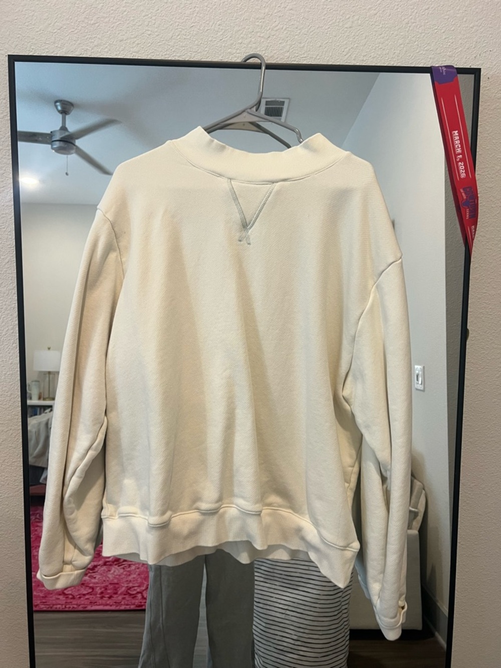 Relaxed Cream Crewneck Sweatshirt - Women's Casual Pullover